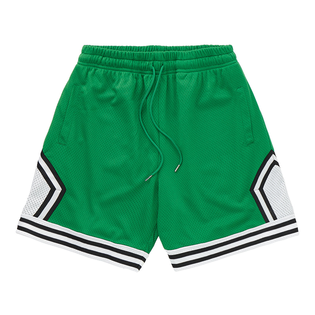 Mesh Basketball Shorts - Green / Black / White