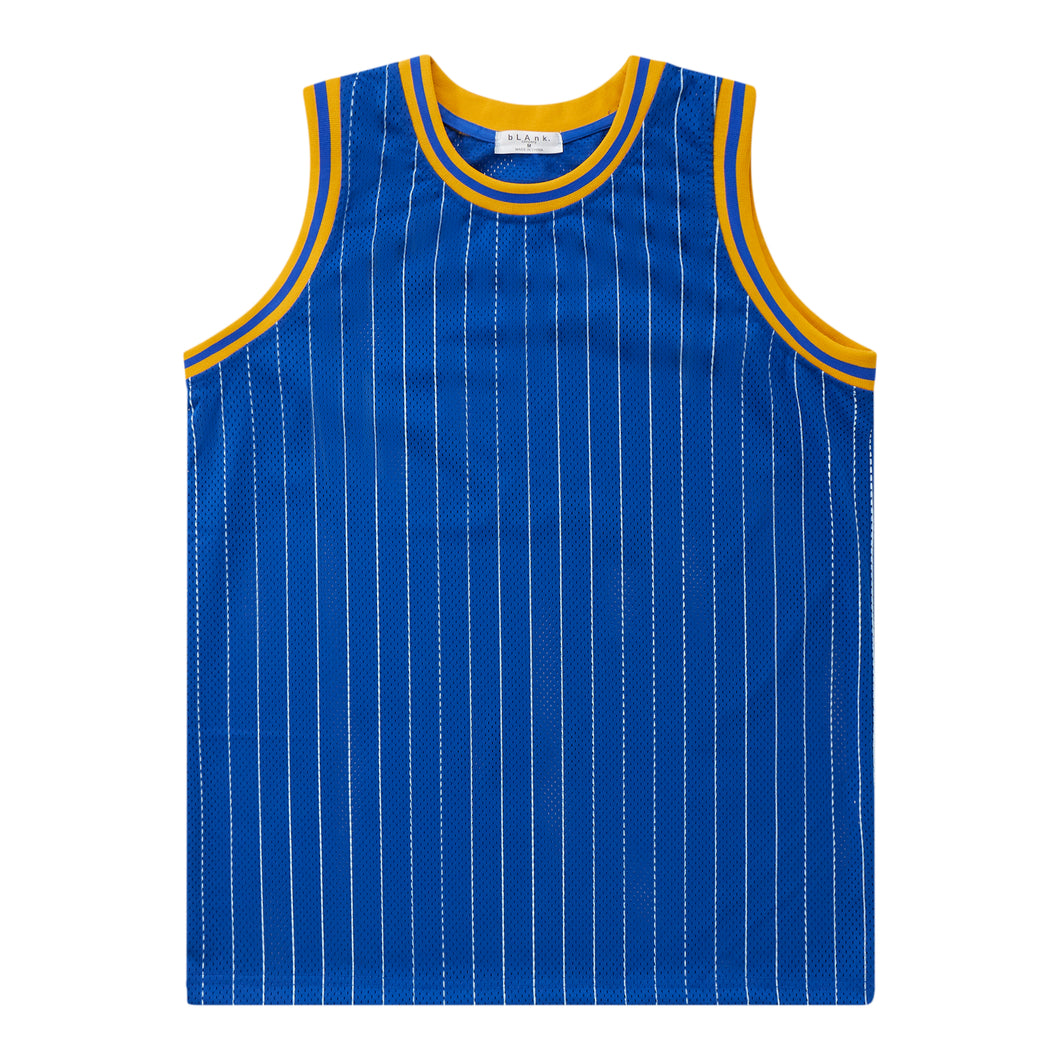 Basketball Jersey - Blue / Yellow / White Stripe