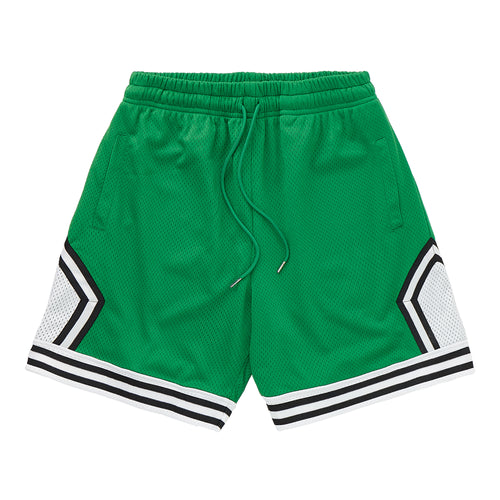 Mesh Basketball Shorts - Green / Black / White