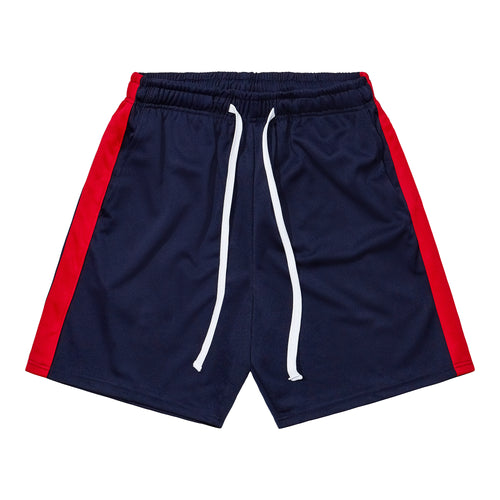 Athletic Shorts - Navy Blue / Red