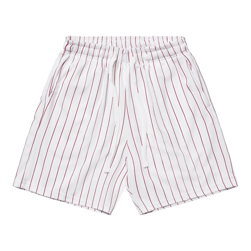 Athletic Shorts - White / Red Stripes