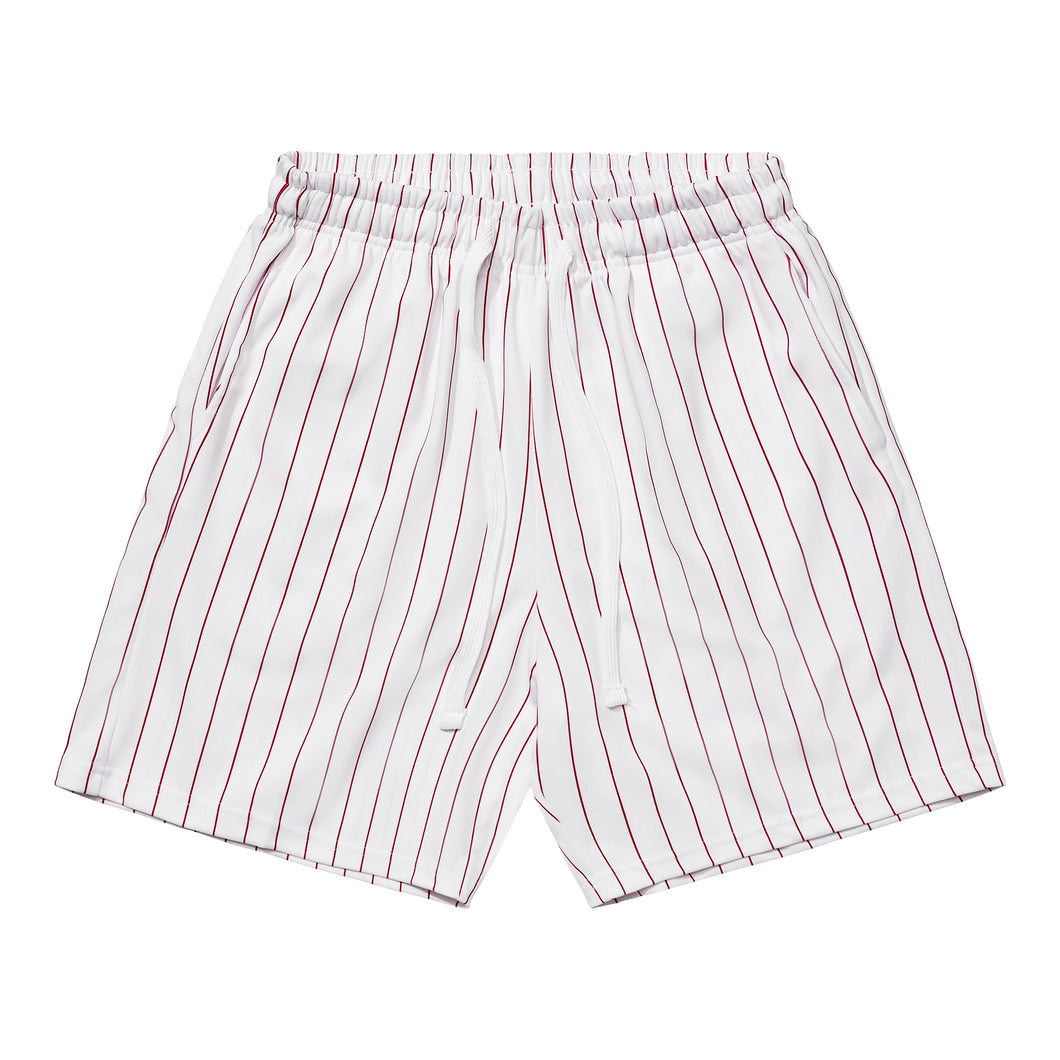 Athletic Shorts - White / Red Stripes