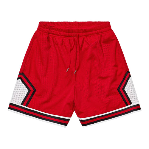 Mesh Basketball Shorts - Red / Black / White
