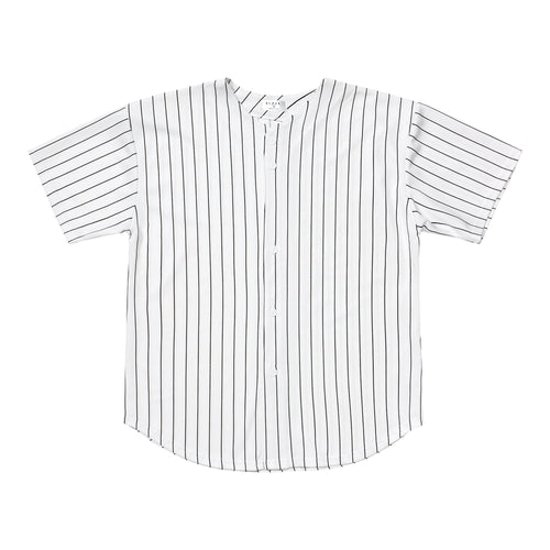 Baseball Jersey - White / Black Stripes