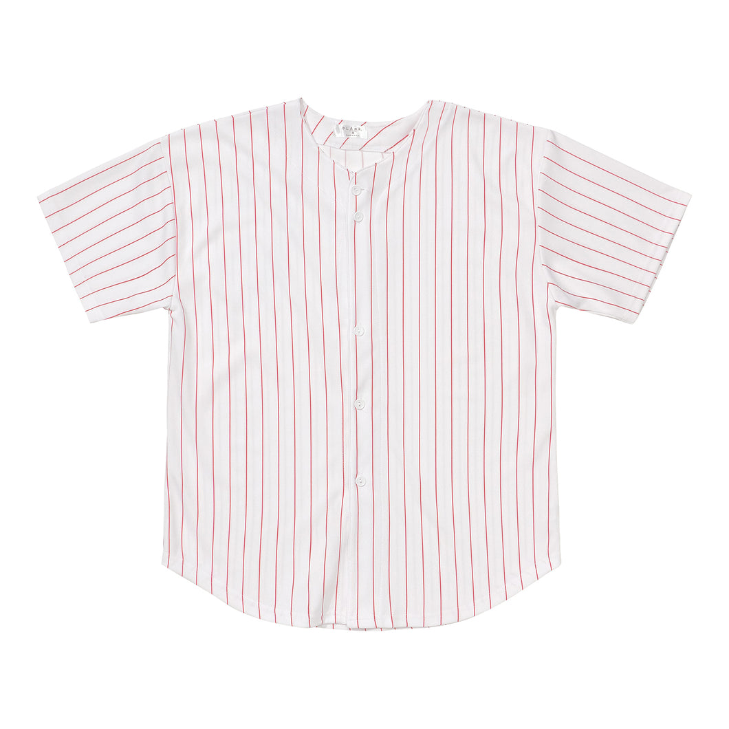 Baseball Jersey - White / Red Stripes