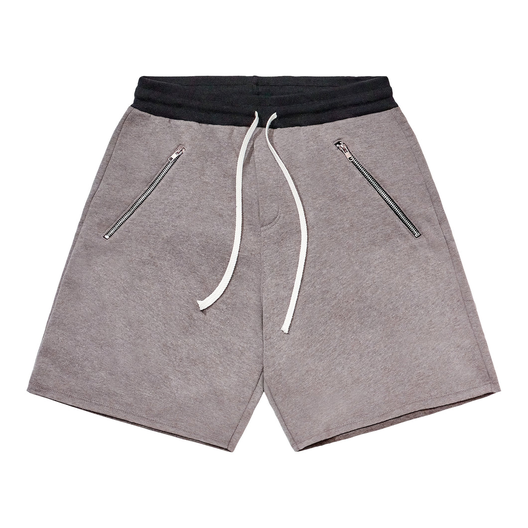 Shorts with zippers -Grey / Black