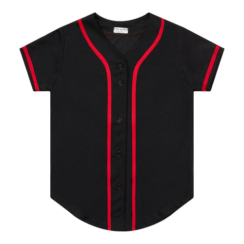 Woman's Baseball Jersey - Black / Red