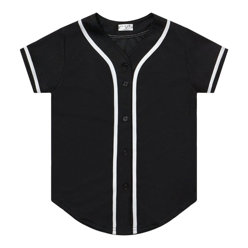 Woman's Baseball Jersey - Black / White