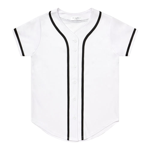Woman's Baseball Jersey - White / Black